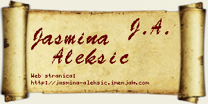 Jasmina Aleksić vizit kartica